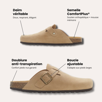 Sabots Piedzen en daim – Le confort orthopédique au design chic