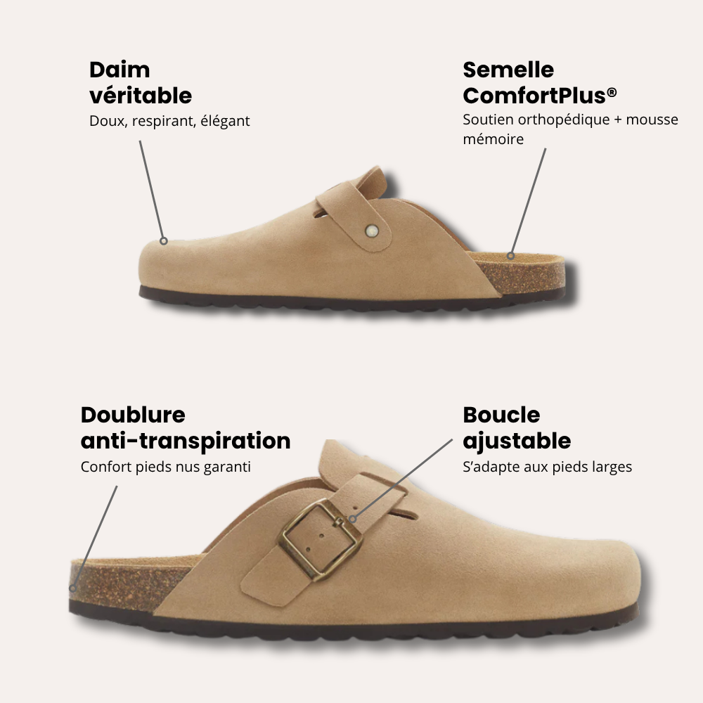 Sabots Piedzen en daim – Le confort orthopédique au design chic