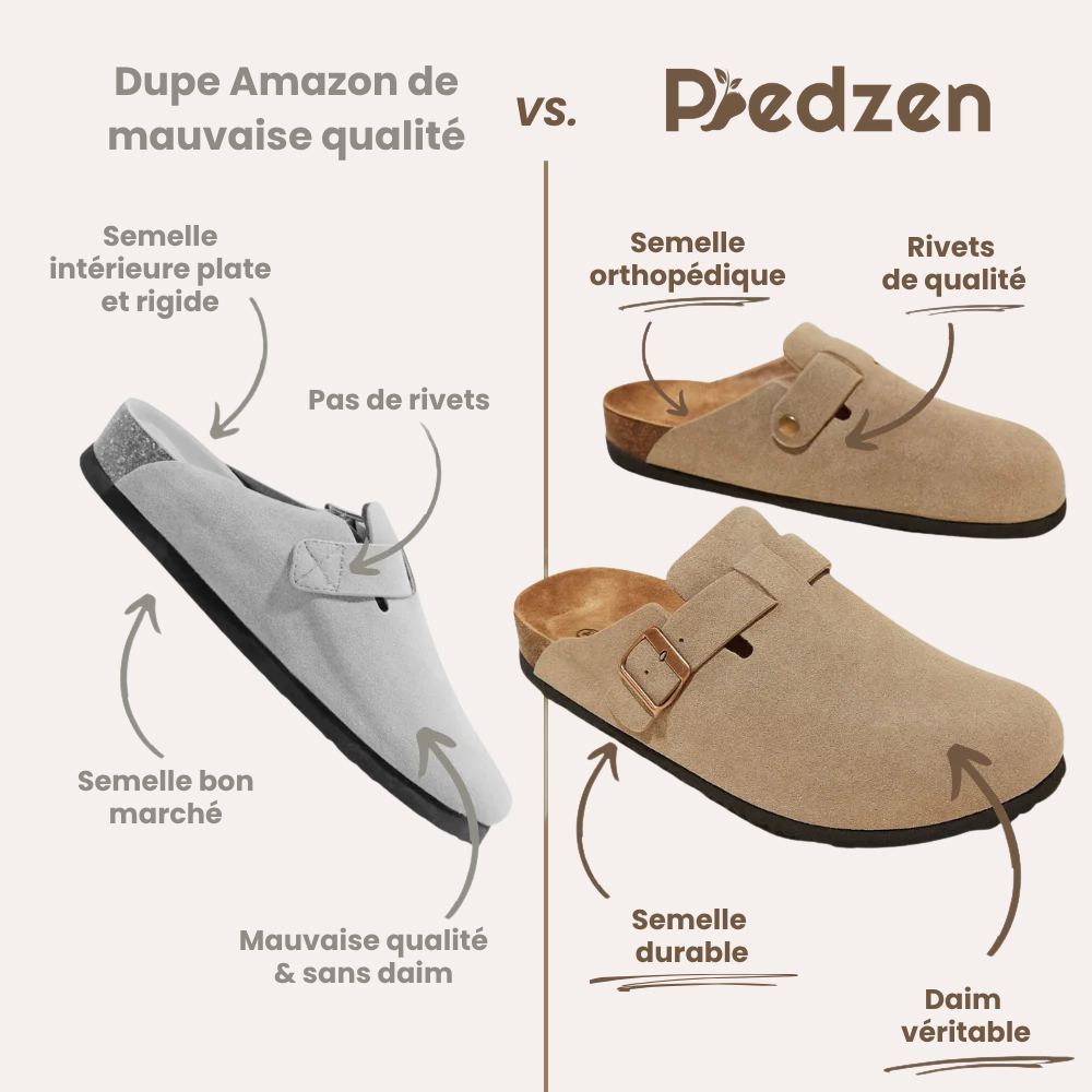 Sabots Piedzen en daim – Le confort orthopédique au design chic